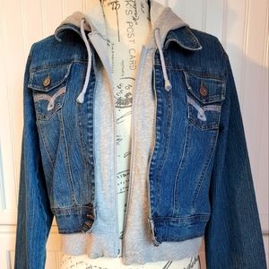 Cute Jean Jacket Hoodie Size S